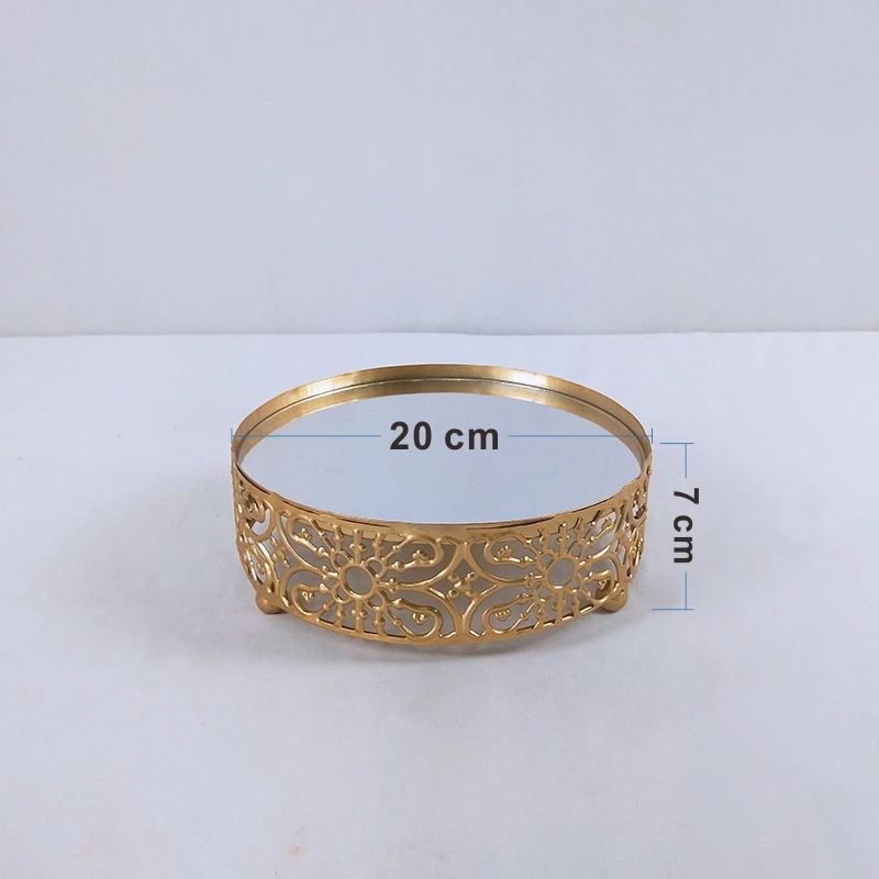 25CM Европейский Золотой Стиль Солнцезащитные очки, зеркальные круглые металлическая, для подставки для пирожных пластина домашняя одежда для свадьбы, дня рождения подставка для торта инструмент - Цвет: 25CM