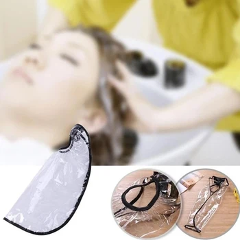 

PVC Transparent Hair Funnel Waterproof Washing Coloring Shampoo Rinse Hairdressing Patient Elderly Salon Barber Gown Cape Tool
