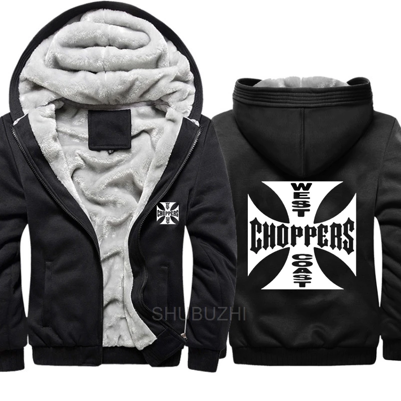 West Coast Choppers толстовки с принтом мужские камуфляжные толстовки зимние теплые плотные флисовые пальто на молнии куртка harajuku с капюшоном мужской - Цвет: same as picture