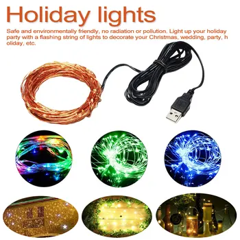 

2M 5M10M Strip Light Led String Light Cooper Wire 3AA battery Christmas Light For Holiday Fairy Wedding Party Decoration