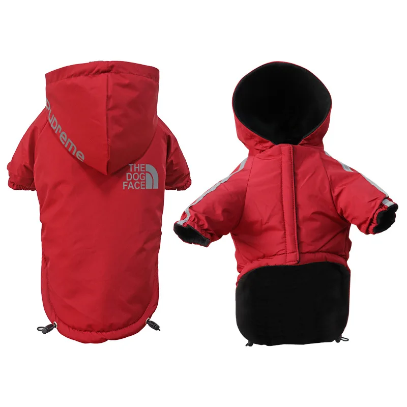 Windproof Pet Dog Coat Winter Thick Padded Jacket Small Medium Dogs Clothing Hooded Vest For French Bulldog Puppy Costume Pug | Дом и сад