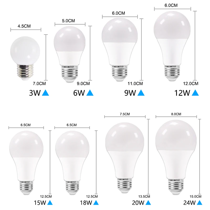 Приглушаемые Светодиодные лампы E27 E14 220 В 240 в RGB 24/20/18/15/12/9 Вт|Светодиодные и