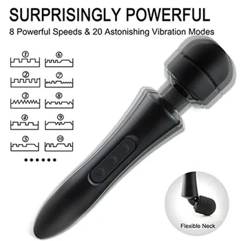 New Powerful Oral Clit Vibrators For Women USB Charge AV Magic Wand Vibrator Massager Adult Sex Toys For Woman Mastrubator