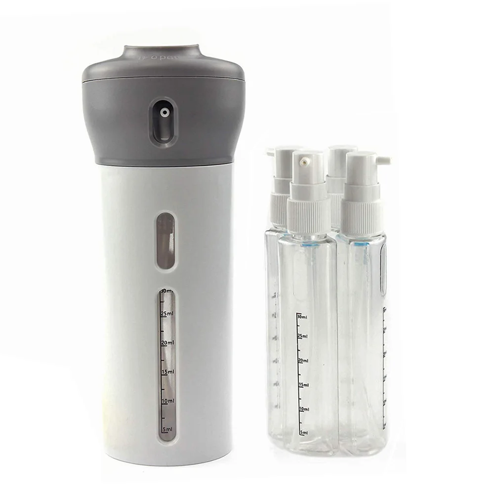 

Travel 4 in 1 Dispenser Shampoo Lotion Shower Gel Soap Bottle Accessories Empty Sub-bottle Refillable Bottle Press Container