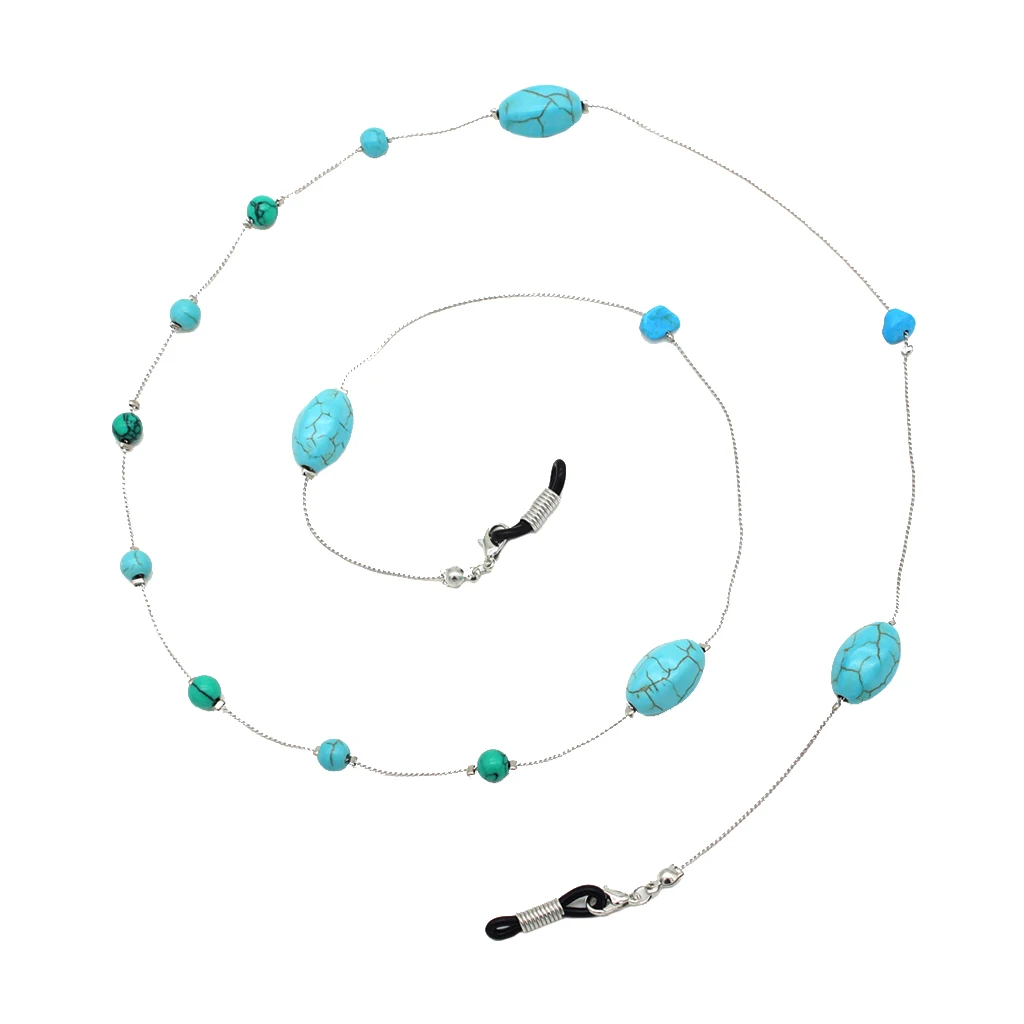 2 Pieces Boho Beads Eyeglass Chain Sunglass String Holder Strap Neck Strap Cord Lanyard Rope Necklace 65cm 70cm 
