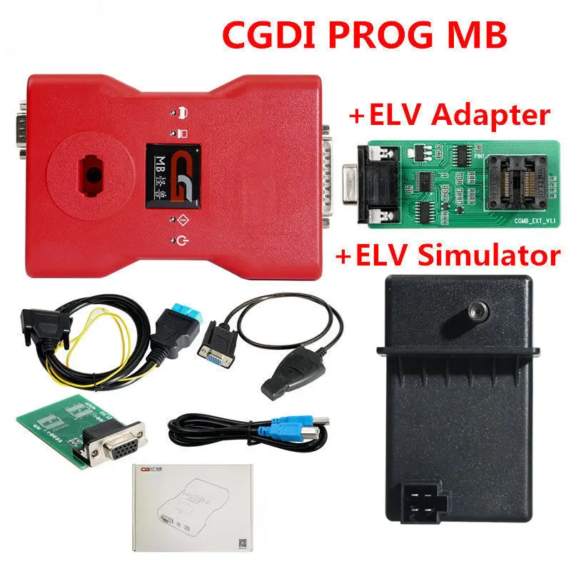 Новинка, CGDI Prog MB для Benz, Автомобильный ключ, добавить самый быстрый для Benz, ключевой программист со всеми адаптерами, поддержка всех ключей - Цвет: CG ELV SIMULATOR