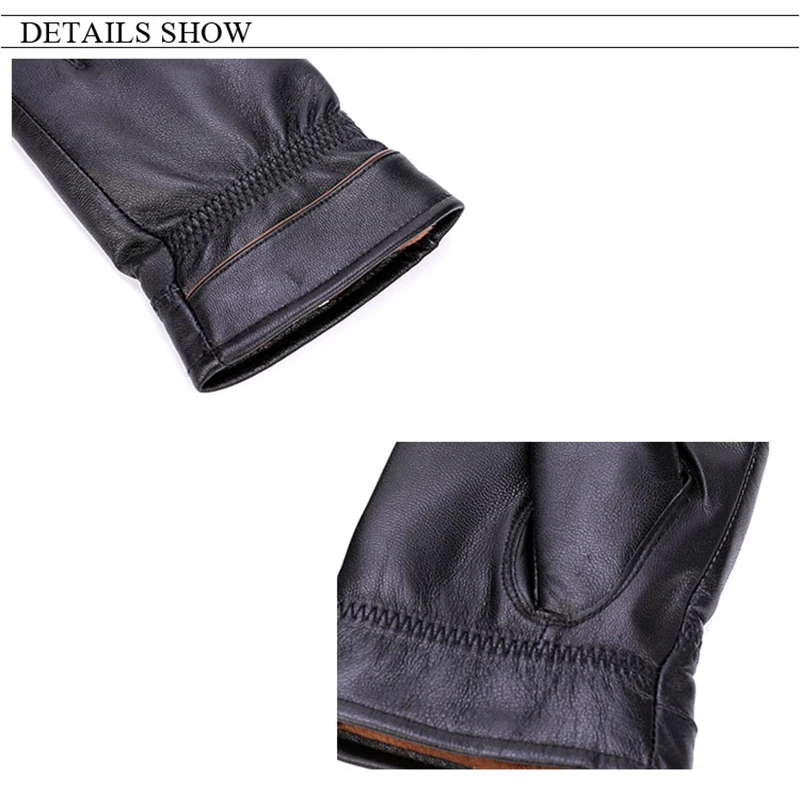 Waliicorners Mens Black Full Finger Driving Motorcycle Gloves Warm Gloves Winter Men Sheepskin Genuine Leather Gloves 11 H9532e092d1614f9b9b041bbba3f79b85v