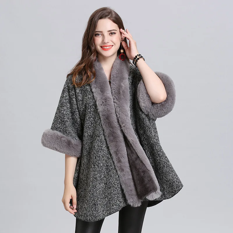 

New Plus Velvet Imitation Fox Fur Collar Plus Size Cardigan Faux Fur Coat Leather Jacket Women Winter Fall 2020 Women Clothing