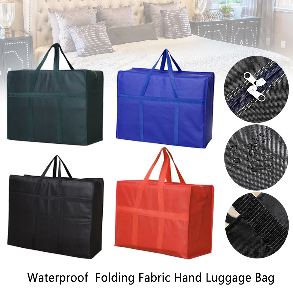 

Waterproof Large Capacity Non Woven Fabric Quilt Packing Travel Bag Clothes Storage Folding Portable Hand Luggage Business Trip
