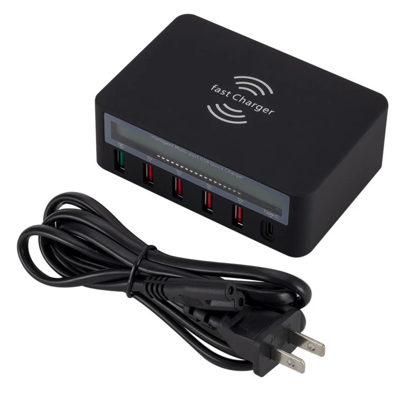 Qi Беспроводное зарядное устройство 20 Вт Быстрая зарядка 3,0 USB умное зарядное устройство для Iphone X XS samsung S9 быстрая Беспроводная зарядная станция ЖК-дисплей