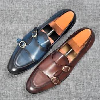 

Men PU Leather Fashion Shoes Low Heel Fringe Shoes Dress Shoes Brogue Shoes Spring Ankle Boots Vintage Classic Male Casual YK212