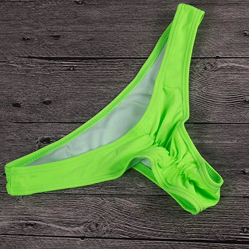 Sfit, сексуальные пляжные шорты с низкой талией, женские трусы, плавки, купальный костюм, одноцветные Шорты для плавания, женская одежда для плавания, бикини - Цвет: green