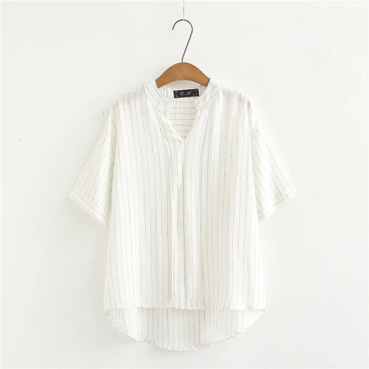 

Mode Blouse WomanFashion Blouse Vrouwen Europese En Amerikaanse Mode Wind Revers Gestreepte Shirt