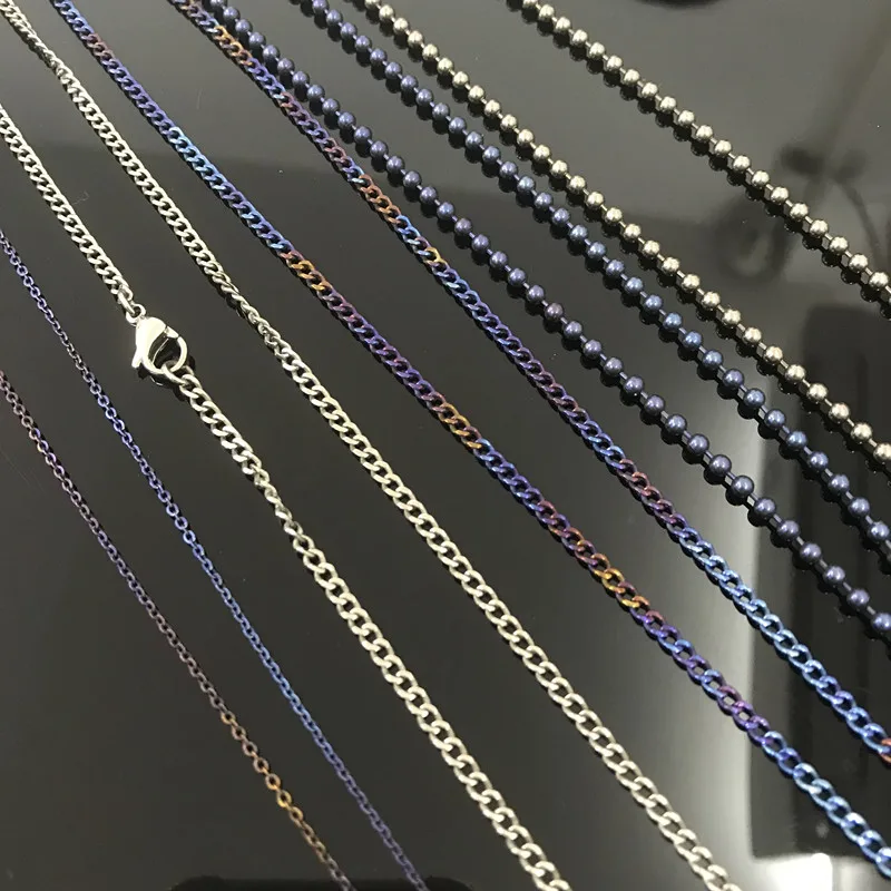 

Pure Titanium Jean Necklace Anti-allergy Multicolored Jewelry High-grade Pendant Necklace for Men and Women