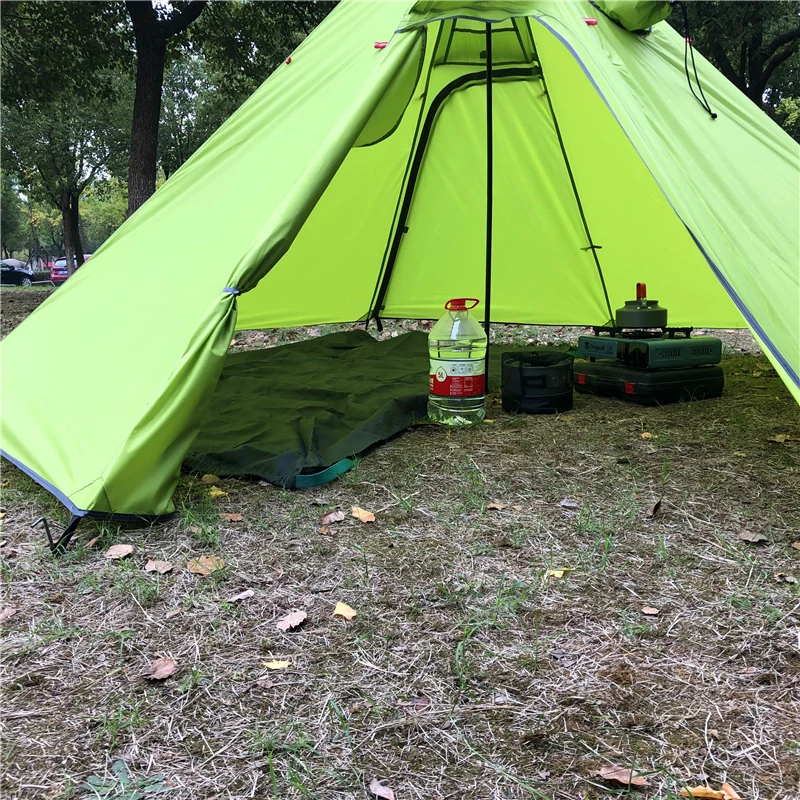 WJ Открытый водонепроницаемый зеленый цвет Сверхлегкий Пирамида Tipi палатка