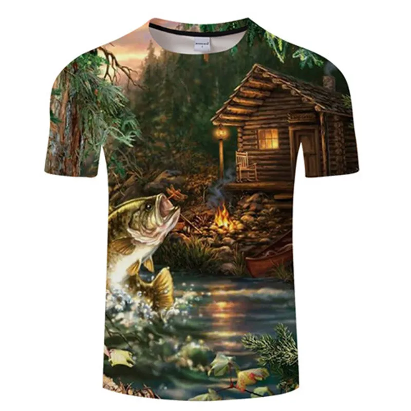 

2020 New Summer Men's Casual 3d Printed T-shirt Printed Fish T-shirt Hip Hop T-shirt Harajuku Asian Size S-6xl
