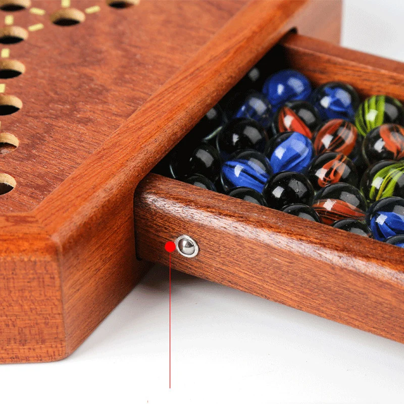 Hot Top Grade Classic Chinese Checkers Chess Set Multicolor Acrylic Glass Beads Fine Wooden Chessboard Children Gifts Board Game