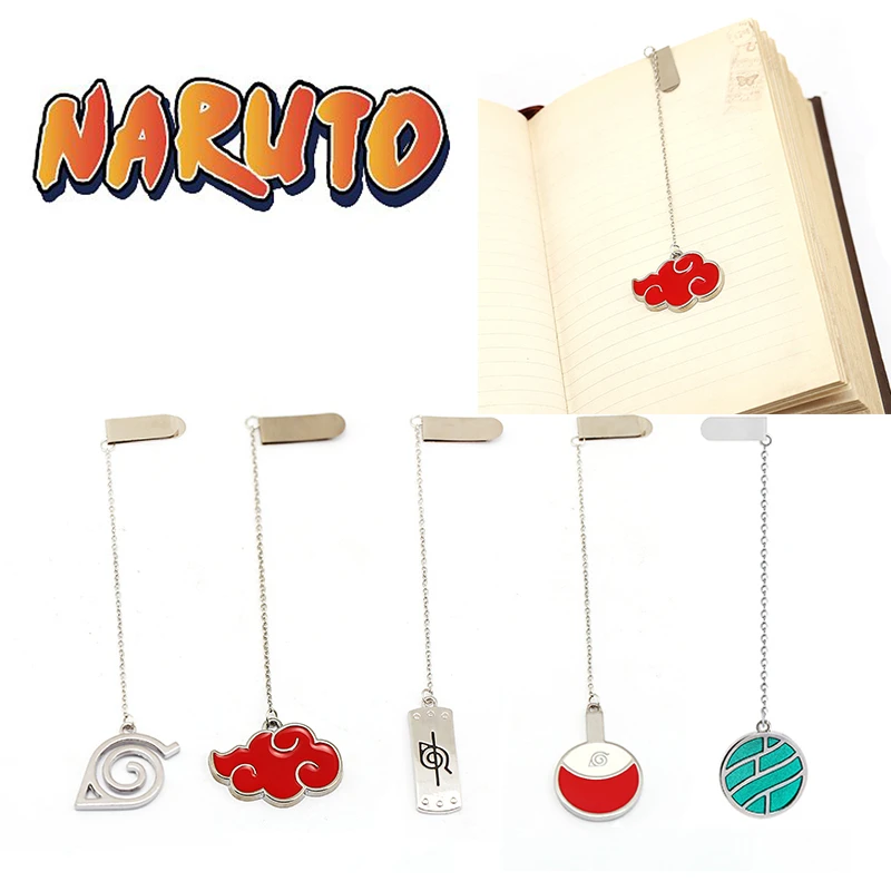 

Anime Naruto Akatsuki Bookmark Uchiha Itachi Cosplay Metal Dripping Oil Pendant Bookmark Props