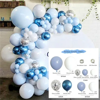 

Blue Ocean Balloon Arch Garland Kit Clear Premium Latex Balloons Wedding Bridal Baby Shower Birthday Bachelorett Party Decor