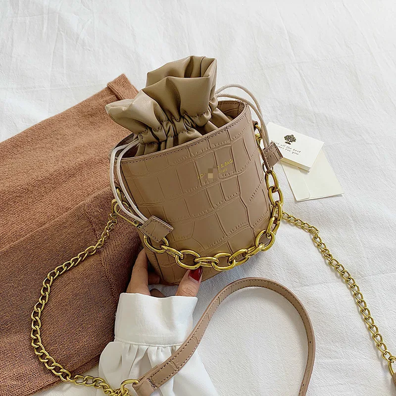 [BXX] сумка-мешок из крокодиловой кожи для женщин модные сумки через плечо на шнурке сумка через плечо из искусственной кожи сумки и кошельки HI845 - Цвет: khaki