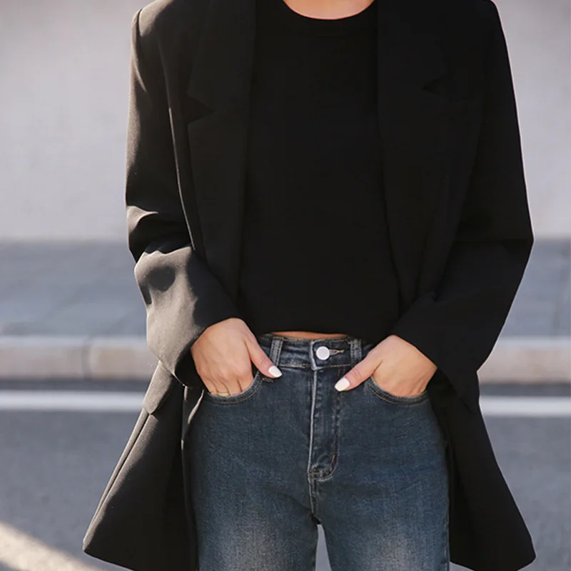 Spring women's suit casual solid color loose suit