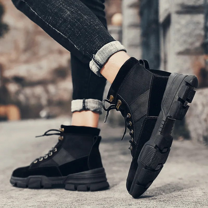 

Men's Boot Autumn & Winter Fashion Martin Boots Men's Hight-top England MEN'S SHOES Retro Versatile Desert Thick Bottomed Trend