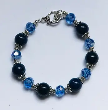 

Stunning Blue Italian Crystal & Lapis Lazuli Bracelet