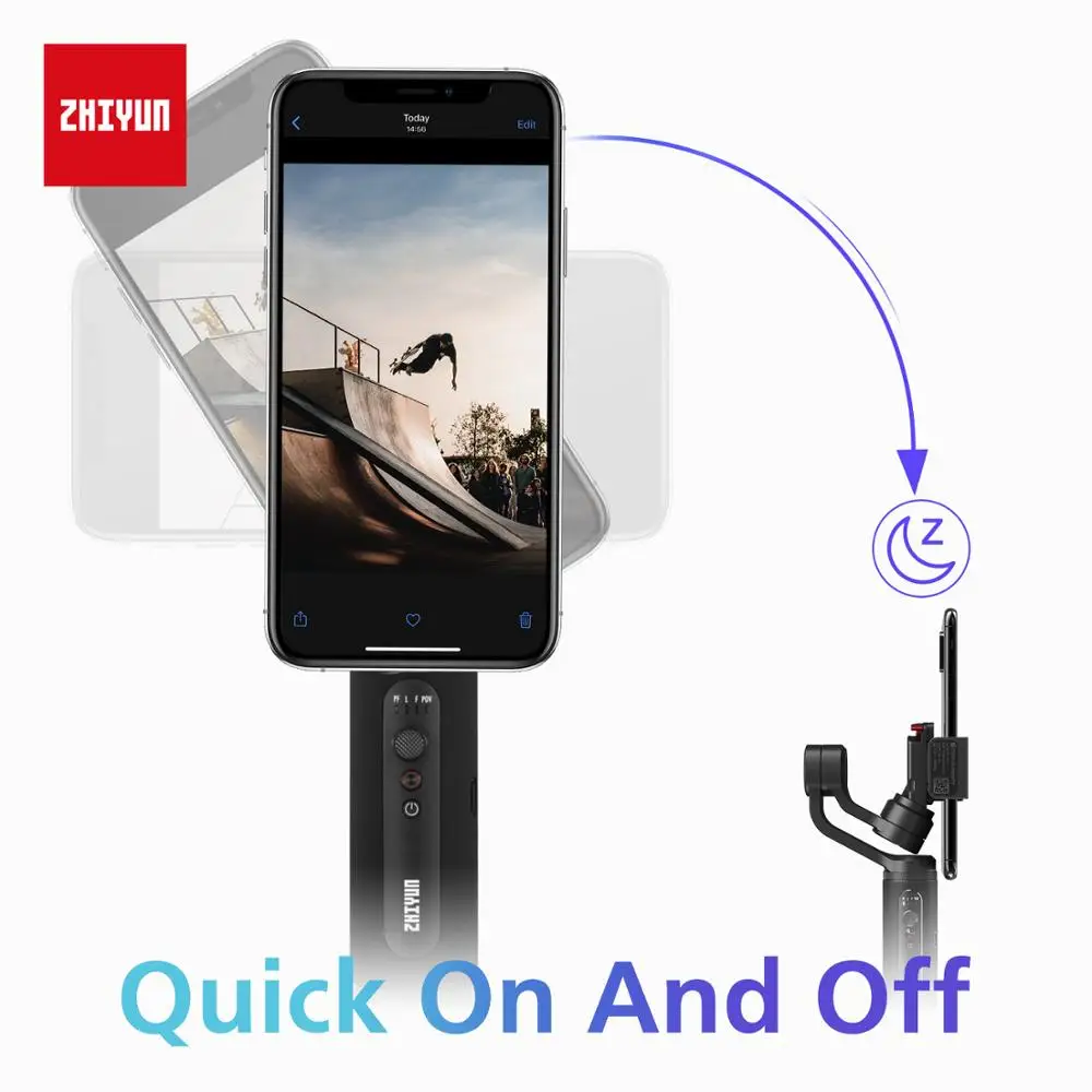 Zhiyun Smooth Q2 3-осевой смартфон Gimbal стабилизатор для iPhone gopro hero экшн-камер Pk DJI Osmo Mobile 2 3 Osmo Pocket