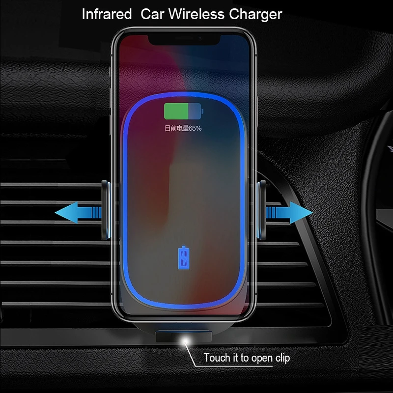 Infared 10 Вт 15 Вт Автомобильный держатель для телефона с вентиляционным отверстием Быстрое беспроводное зарядное устройство для iPhone XS 11 samsung S10 huawei P30 Pro автомобильное зарядное устройство