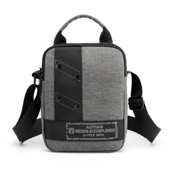 

New fashion men's tide bag shoulder messenger bag waterproof Oxford cloth men's bag outdoor street small bag men Fashion Solid