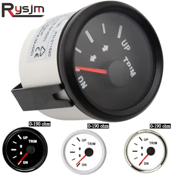 

Universal 2"52mm Boat Trim Gauge UP-DN 0-190ohm Waterproof Outboard Engine Marine Trim Meter Red Backlight 12V 24V for Car Truck