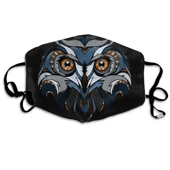 

Blue Owl Washable Reusable Mask, Cotton Anti Dust Half Face Mouth Mask For Kids Teens Men Women With Adjustable Ear Loops