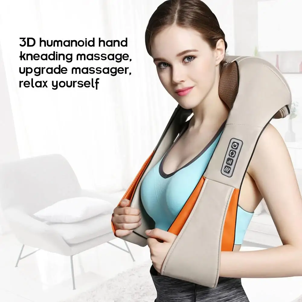 U Shape Massager Electrical Shiatsu Back Shoulder Neck Massager Multifunctional Shawl Infrared