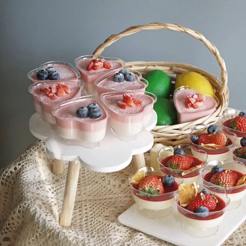 30 шт мусс десерт сердце-чашки различной формы с крышкой пластиковые пудинг чашки одноразовые вечерние молоко удобные Tiramisu день рождения свадьбы