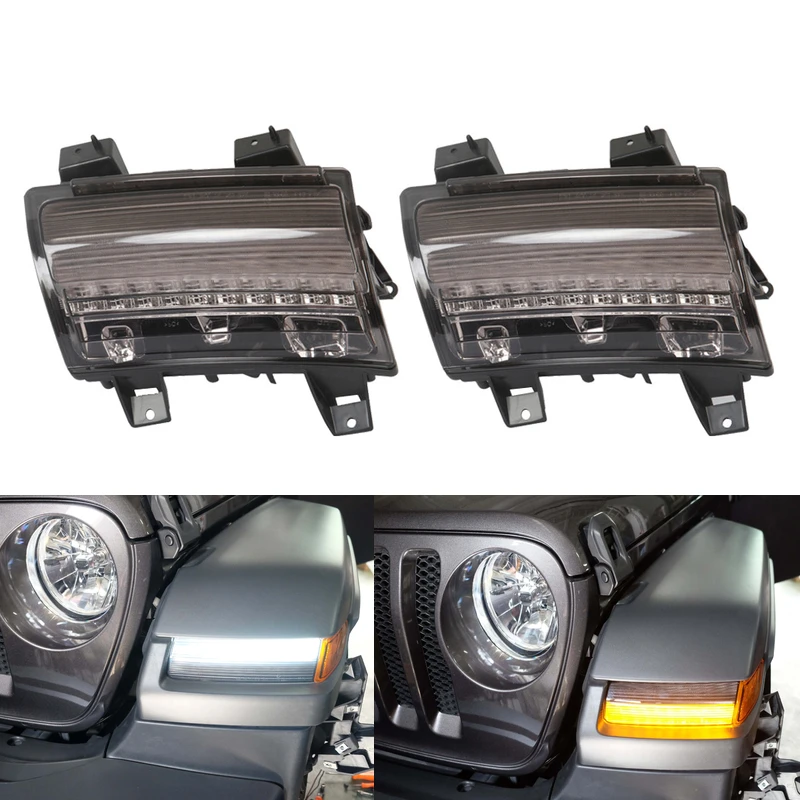 Светодиодный переднее крыло вспышек светильник Белый DRL Янтарный указатель