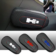 Для Hummer H3 1 шт., углеродное волокно, кожа, авто подушка для ног, наколенник, Автомобильный Дверной рычаг, автомобильные аксессуары, защита для автомобиля