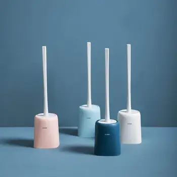 

OTHERHOUSE Toilet Brush Set Soft Silicone Toilet Cleaning Brush with Holder Bathroom Corner Brush Hotel Scrubber Cleaning Tools
