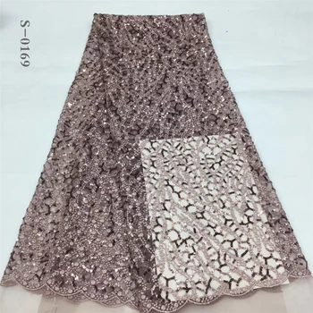 

African lace fabric 2020 high quality embroidered french net lace nigerian tulle fabric 5 yards/piece for women party dress