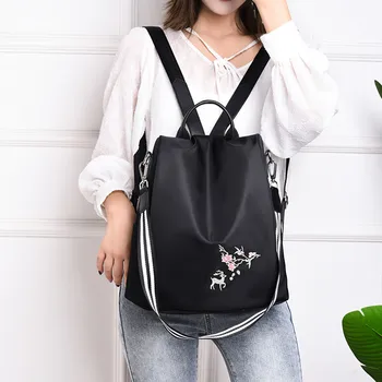 

Fashion Women Sika Deer pattern Solid Color Zipper High capacity Messenger Bag Single Should Bags Handbag School Backpacks