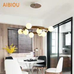 AIBIOU современный светодиодный подвесной светильник с металлическим абажуром для столовой Цвет подвесной светильник E27 бар свет
