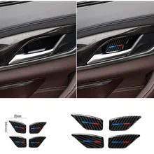 لسيارات BMW 5 Series G30 G38 528i 530i 2018 ألياف الكربون لواصق باب السيارة داخل مقبض إكسسوارات خارجية لأبواب السيارات ملصق السيارات التصميم الداخلي للسيارات