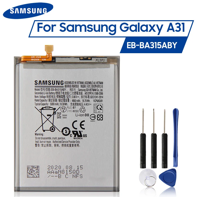 Оригинальный аккумулятор Samsung EB-BA315ABY для Galaxy A31 2020 Edition A32 натуральная Замена