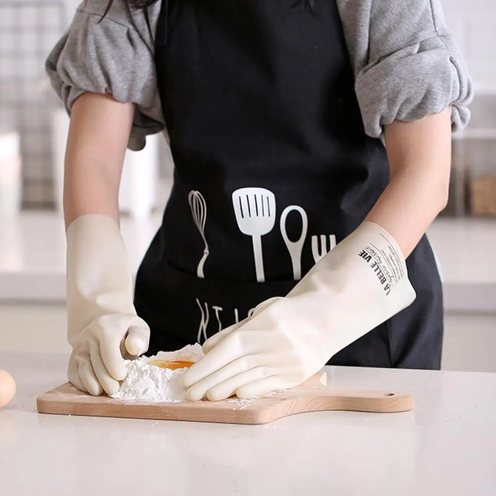 1 Pair Kitchen Cleaning Gloves Thin Household Durable Waterproof