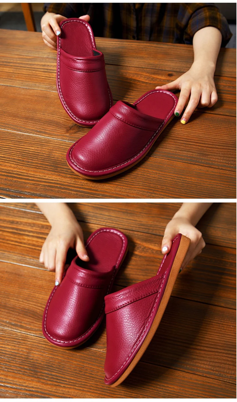 Herren-Lederhausschuhe für drinnen, günstige Schuhe für Zuhause, Herbst 2024, flache Mules, Damen-Hausschuhe, Zapatos De Hombre – Detail 6