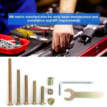 

Hex Bolts 153pcs M6 Plated Zinc Alloy Hex Socket Bolts Nuts Screws Wrench Kit