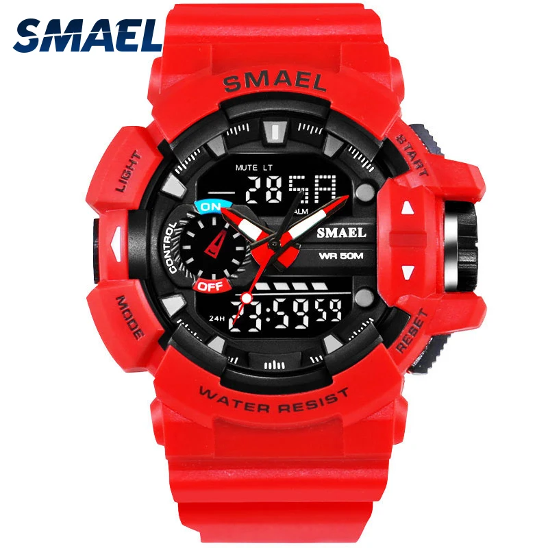 Cena S Shock Sport zegarek dla mężczyzn 50M wodoodporny zegarek cyfrowy wojskowy armia zegar mężczyzna 1436 mężczyźni Wwatch moda Relogio Masculino luxo
