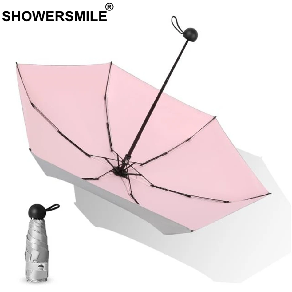 Карманный мини зонтик shouresmile женский с серебряным покрытием для улицы солнечный