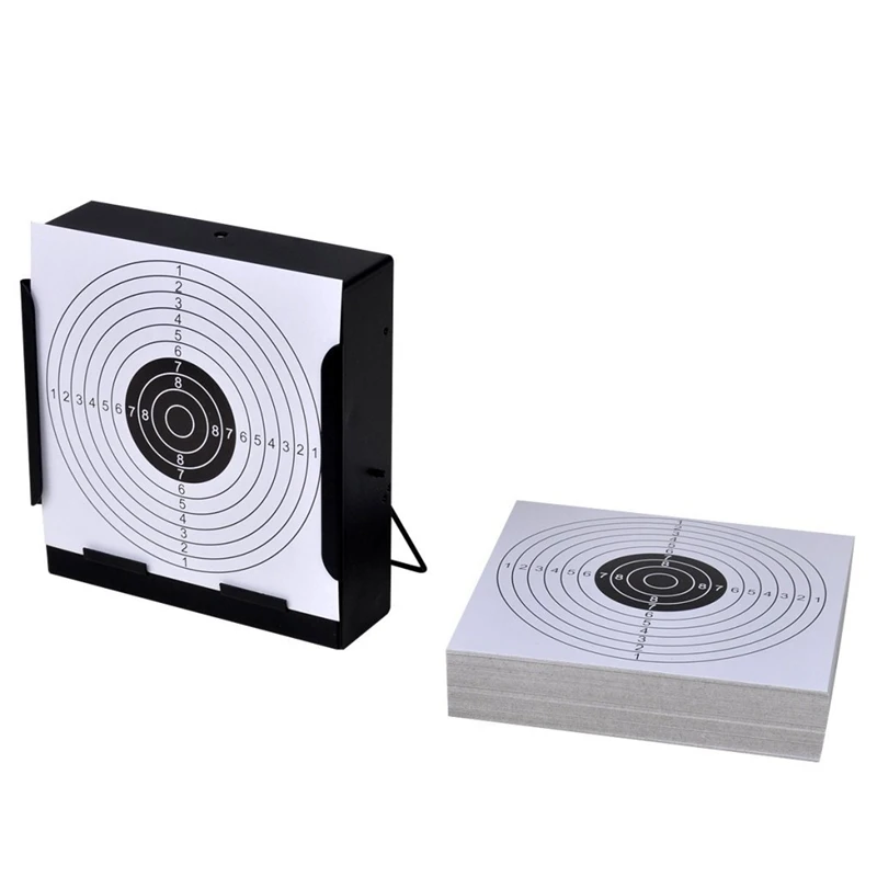 

Square Firing Target Holder Pellet Trap for Hunting with 100 Pcs of Paper Targets