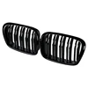 Capot avant noir brillant Grille calandre ABS double ligne Compatible pour BMW E39 5-Series 525 528 1995-2004 Grille de pare-chocs avant ► Photo 1/6