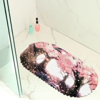 

Kitchen Non-slip floor Mats PVC Printed Long Floor Rug Bathroom Shower Bathtub Suction Cup Pads Hollow Waterproof Carpet